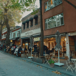 A street in Boston lined with businesses